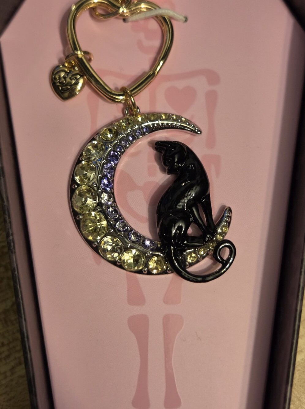 Betsey Johnson NWT/NIB Cat & Moon Bag Charm/Keychain - Picture 5 of 5